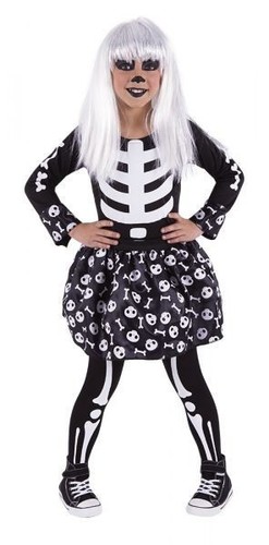 Costume bambina scheletro fluo - bambina,